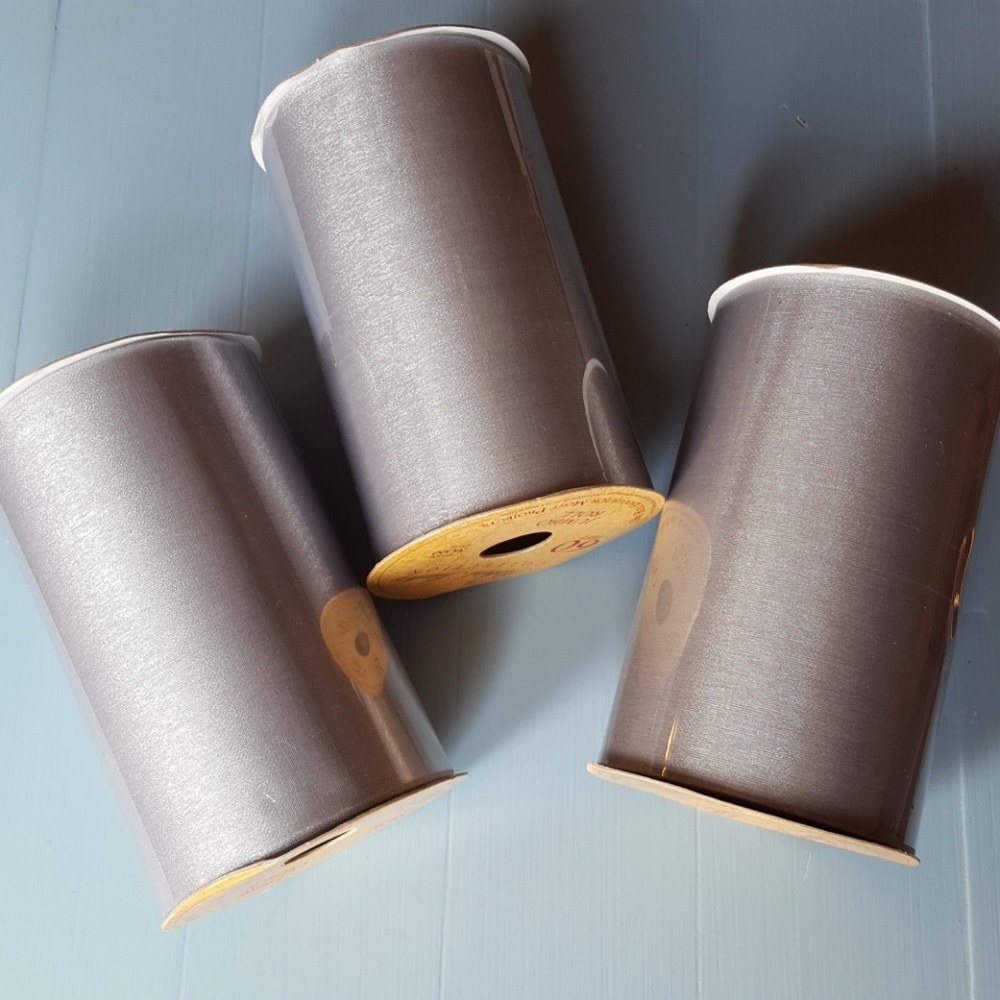 Shimmery gray gauzy ribbon